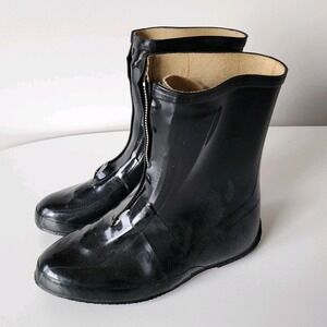 Rain Cover‎ Overshoe Boots Womens 7  Shoe Guard Protector Rubber Black Shield
